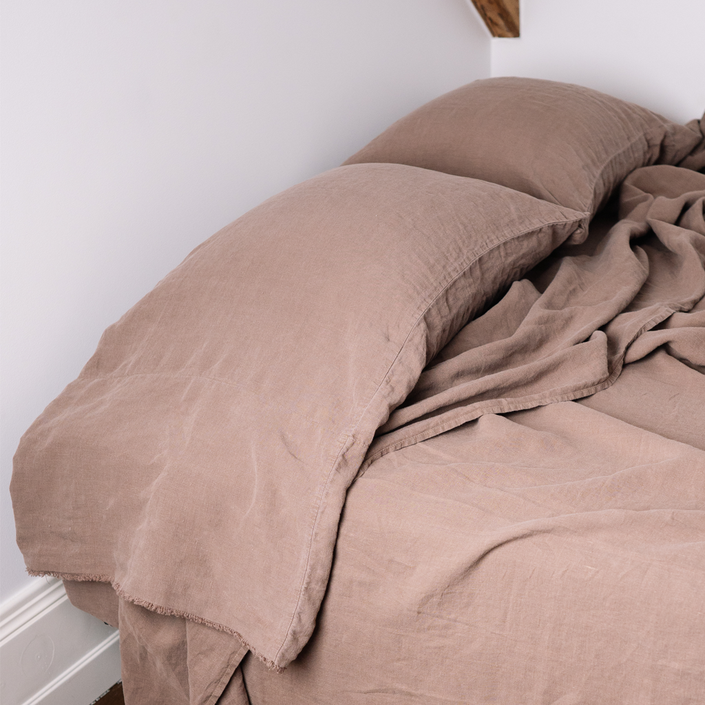 Long Linen Pillowcase - Cappuccino