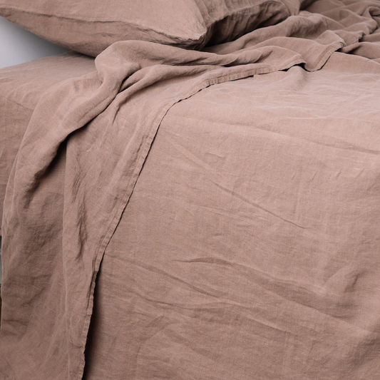 Cappuccino color flat sheet close up